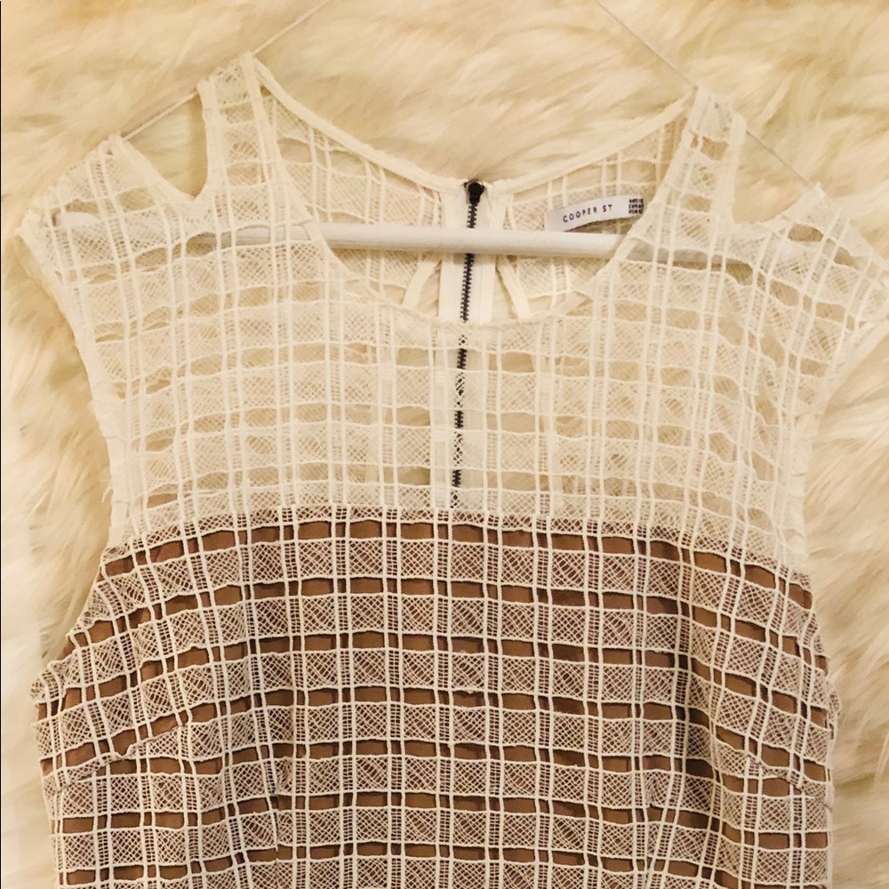 Cooper Street Romper, White / Tan Size 12